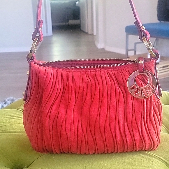 Aurgentic vintage suede gold loop Fendi